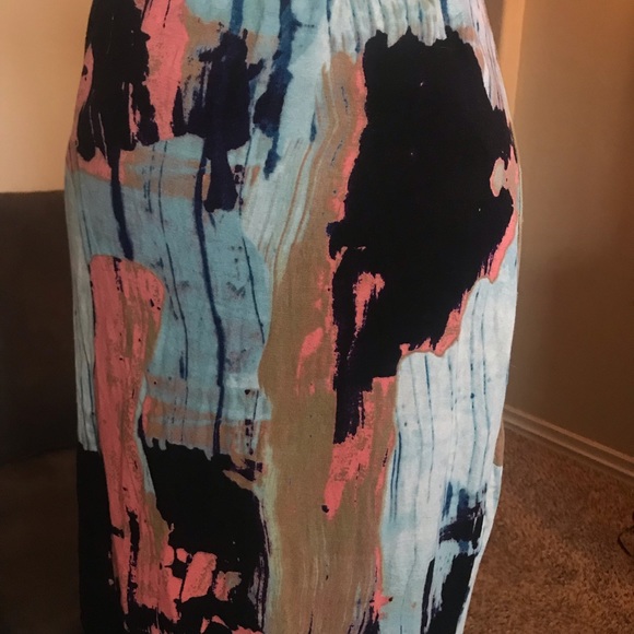 Colorful Long Skirt w/Front Slit By Mossimo - Picture 3 of 4